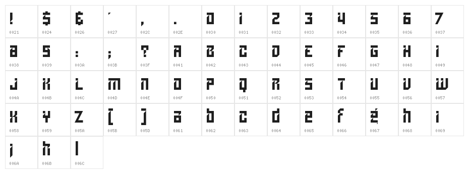 Lampoon Regular Character Map