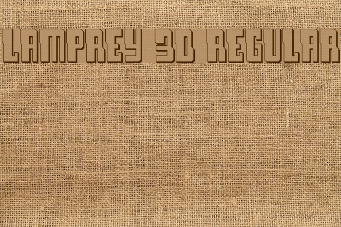 Lamprey 3D Regular Font examples