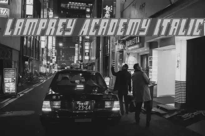 Lamprey Academy Italic Font examples