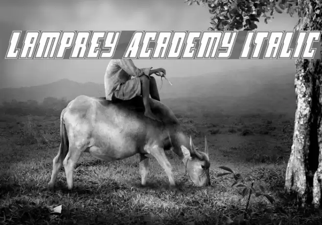 Lamprey Academy Italic Font examples