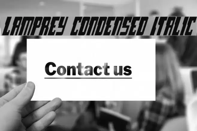 Lamprey Condensed Italic Font examples