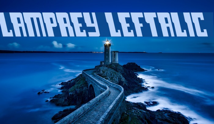 Lamprey Leftalic Font examples