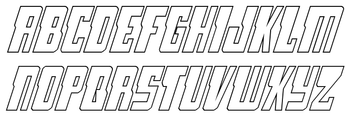 Lamprey Outline Italic Font LOWERCASE