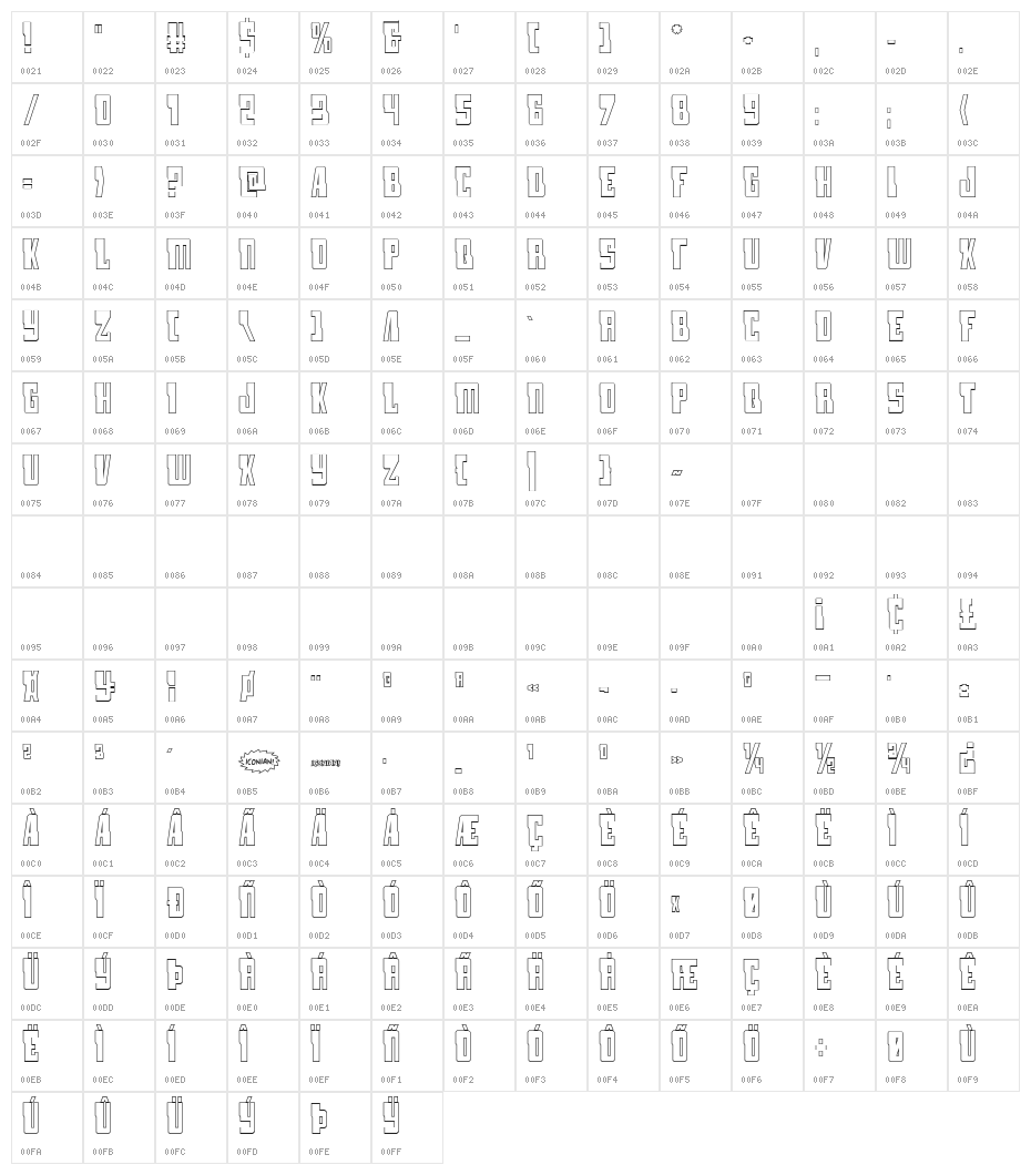Lamprey Outline Regular Character Map