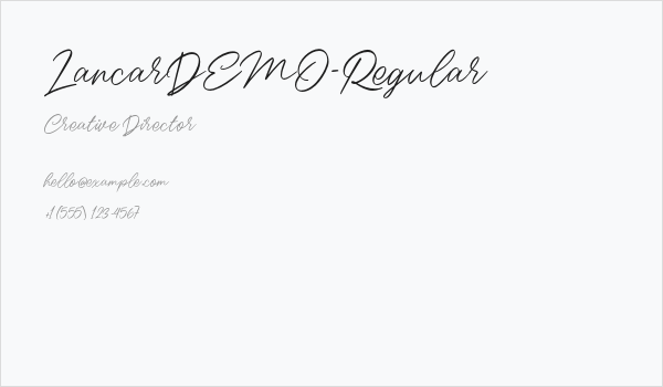 LancarDEMO-Regular Business Card
