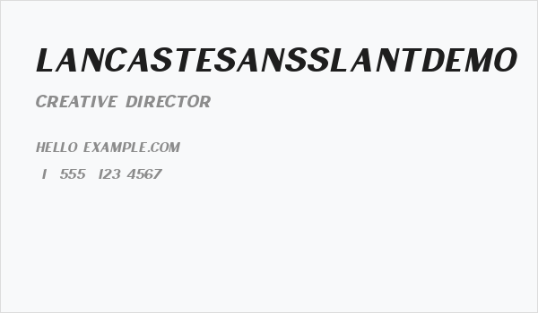 LancasteSansSlantDemo Business Card