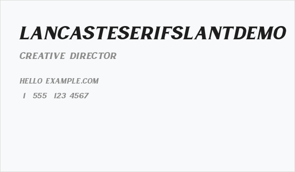 LancasteSerifSlantDemo Business Card