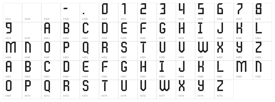 Lancip 2 Regular Character Map