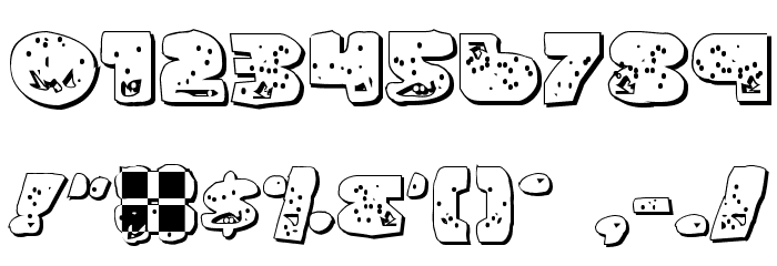 Land Shark Outline Grunge Font OTHER CHARS