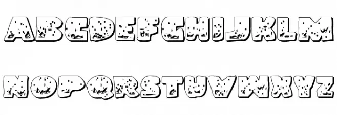 Land Shark Outline Grunge Caratteri MAIUSCOLE