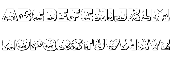Land Shark Outline Grunge Font LOWERCASE
