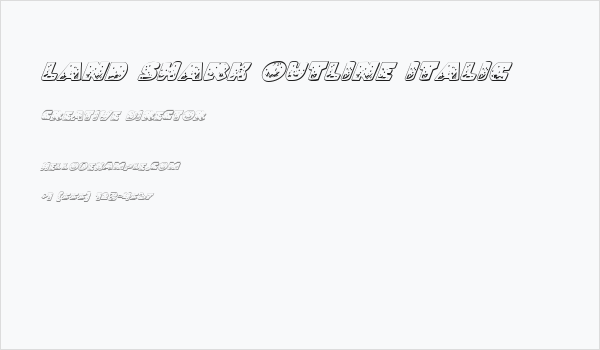 Land Shark Outline Italic Business Card