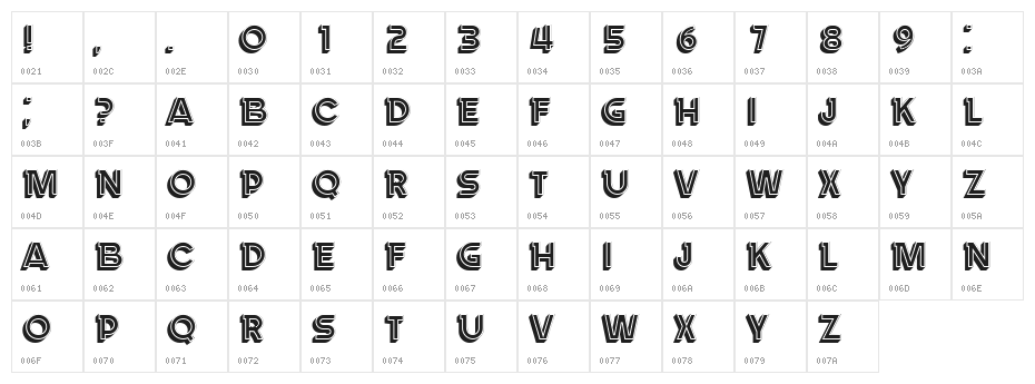 Landman Regular Character Map