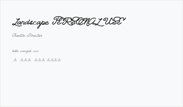 Landscape PERSONAL USE Business Card