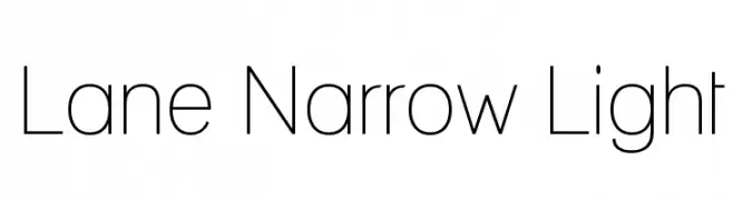Lane Narrow Light  Frei Schriftart Herunterladen