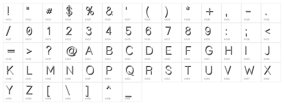Lane Posh Light Character Map