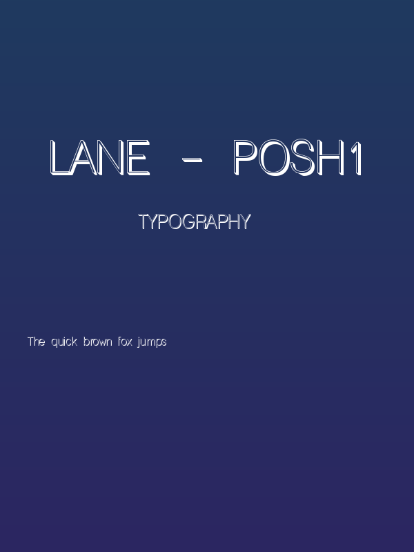 Lane - Posh1 Poster