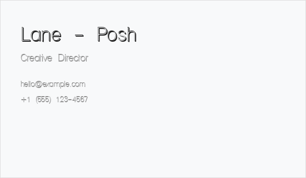 Lane - Posh Business Card