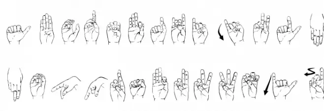Langage des signes Шрифта строчной