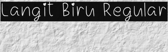Langit Biru Regular Font examples