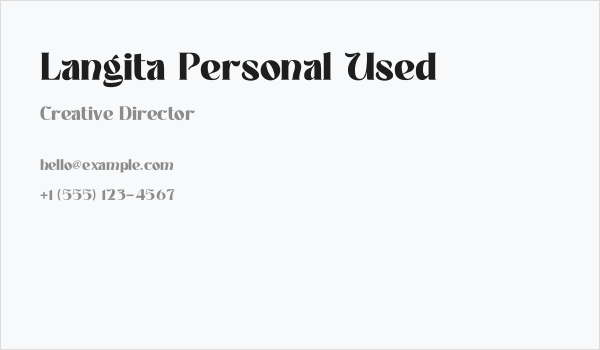 Langita Personal Used Business Card