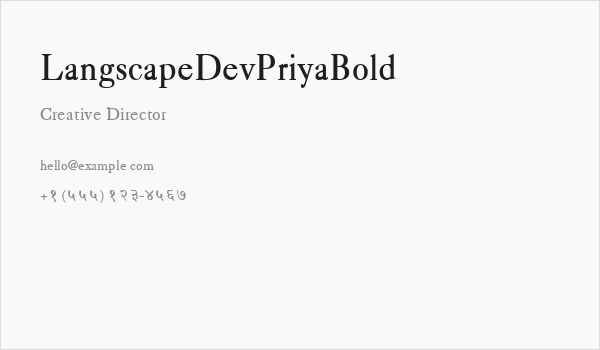LangscapeDevPriyaBold Business Card