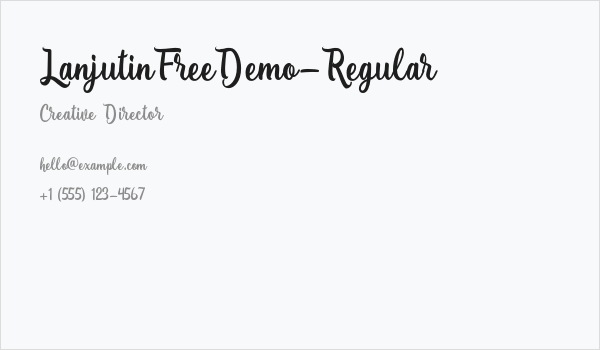 LanjutinFreeDemo-Regular Business Card