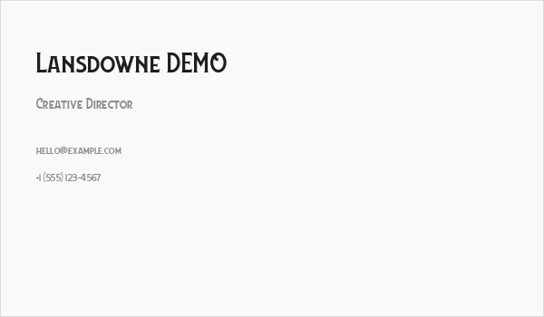 Lansdowne DEMO Business Card