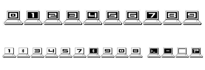LapTop Outline 2 Font OTHER CHARS