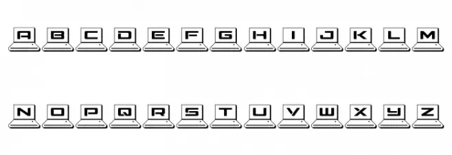 LapTop Outline 2 Polices MAJUSCULES