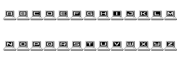 LapTop Outline 2 Font LOWERCASE