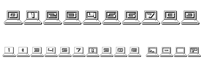 LapTop Outline Font OTHER CHARS