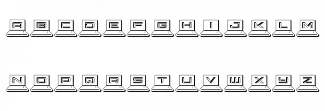 LapTop Outline Шрифта ВЕРХНИЙ