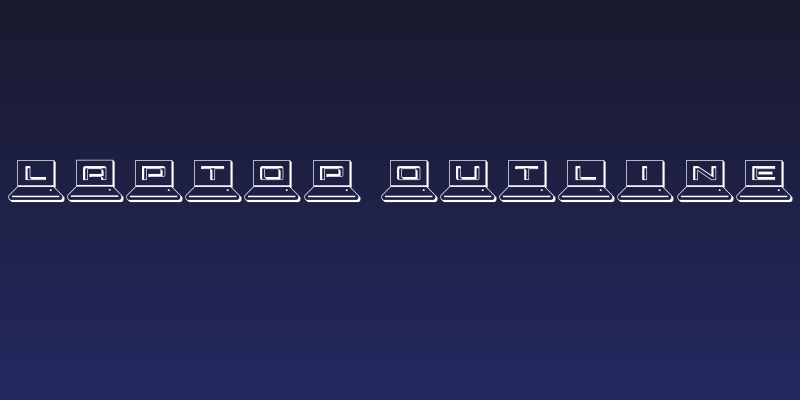 LapTop Outline Social Header