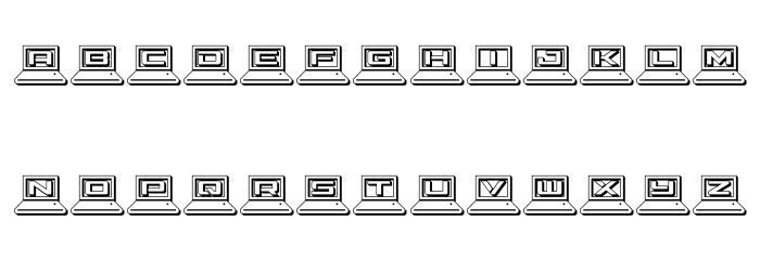 LapTop Outline Font LOWERCASE