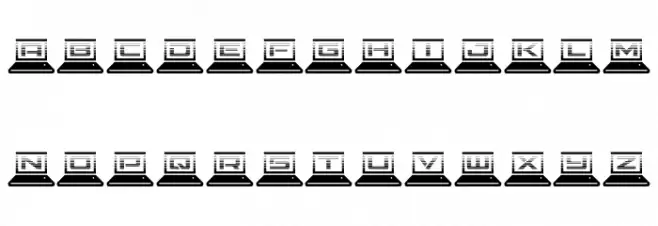LapTop Scanlines Font LOWERCASE