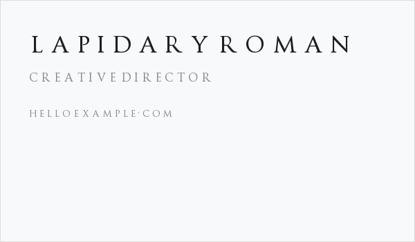 Lapidary roman Business Card