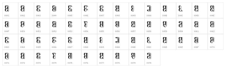 Laptop Hollow Regular Character Map