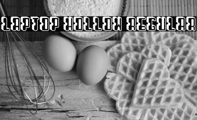 Laptop Hollow Regular Font examples