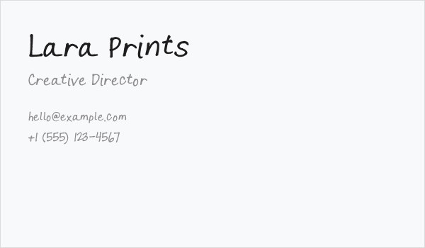 Lara Prints Business Card