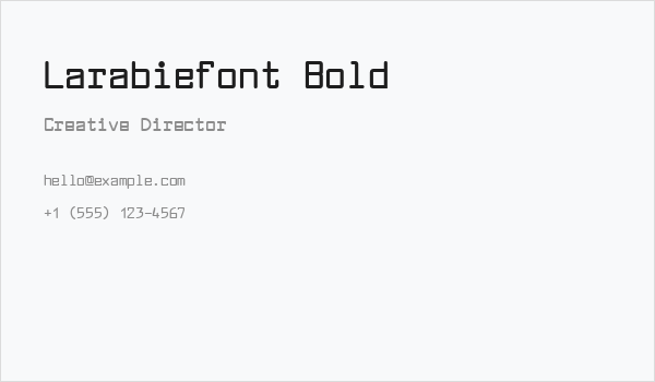 Larabiefont Bold Business Card
