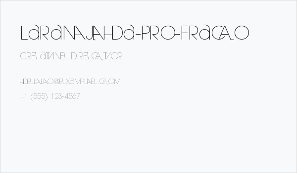 Laranjha-Pro-Fraco Business Card