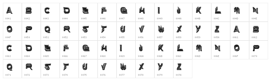 Laraw Regular Character Map