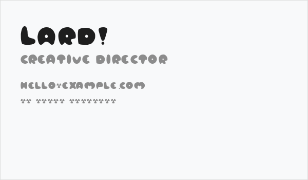 Lard! Business Card