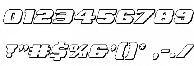 Laredo Trail 3D Italic Font OTHER CHARS