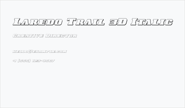 Laredo Trail 3D Italic Business Card
