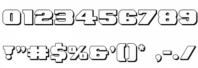 Laredo Trail 3D Regular Font OTHER CHARS