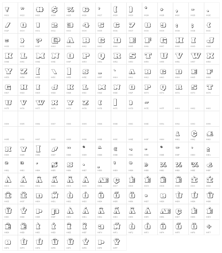 Laredo Trail 3D Regular Character Map