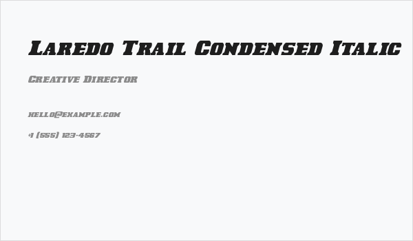 Laredo Trail Condensed Italic Business Card