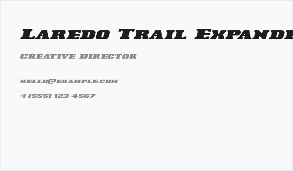 Laredo Trail Expanded Italic Business Card